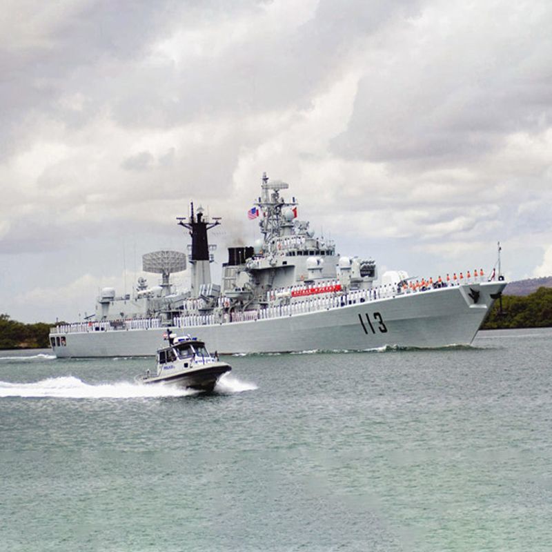 Mô Hình Tàu Chiến Trung Hoa Lắp Ráp Tỉ Lệ 1 / 350 Tàu Chiến Quân Đội Missile Destroyer 113 113