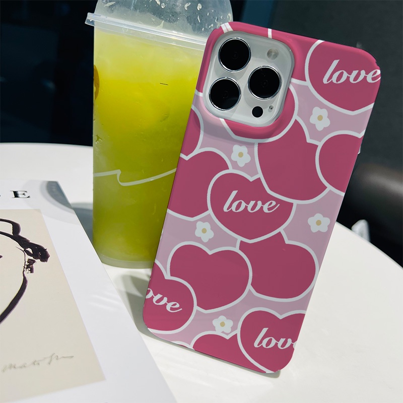 Ốp Điện Thoại Cứng Họa Tiết Trái Tim Dễ Thương Cho iphone 14 pro Max 11 13 12 7Plus 8 X XS Max