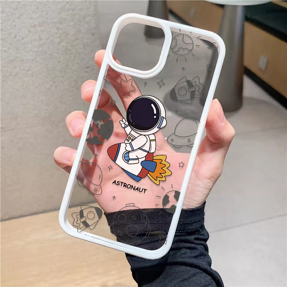Ốp Điện Thoại Cứng Trong Suốt Họa Tiết Phi Hành Gia Dành Cho iphone 14 pro Max 11 13 12 7Plus 8 X XS Max