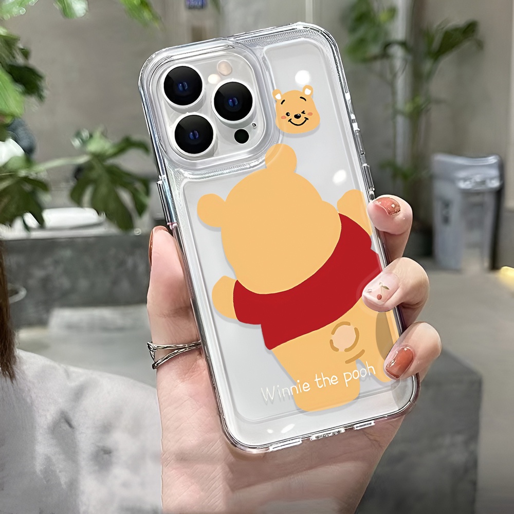 Ốp Điện Thoại Trong Suốt Họa Tiết Winnie the Pooh Chống Sốc Cho iphone 14 pro max 11 13 12 7 8 Plus X XR XSMax