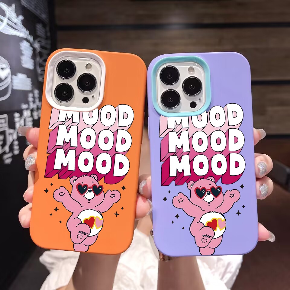 Ốp Điện Thoại silicon Dẻo Hình Gấu Và Cầu Vồng 3 Trong 1 Cho iPhone 14Promax 13 12 11 7Plus X XR