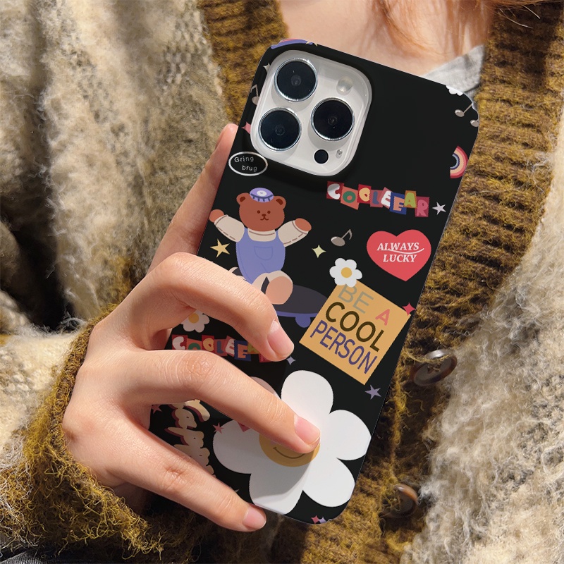 Ốp Điện Thoại Cứng Chống Sốc In Hình Gấu Dễ Thương Cho iphone 14 pro Max 11 13 12 7Plus 8 X XS Max