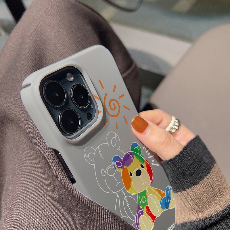Ốp Điện Thoại Cứng Chống Sốc In Hình Gấu Dễ Thương Cho iphone 14 pro Max 11 13 12 7Plus 8 X XS Max