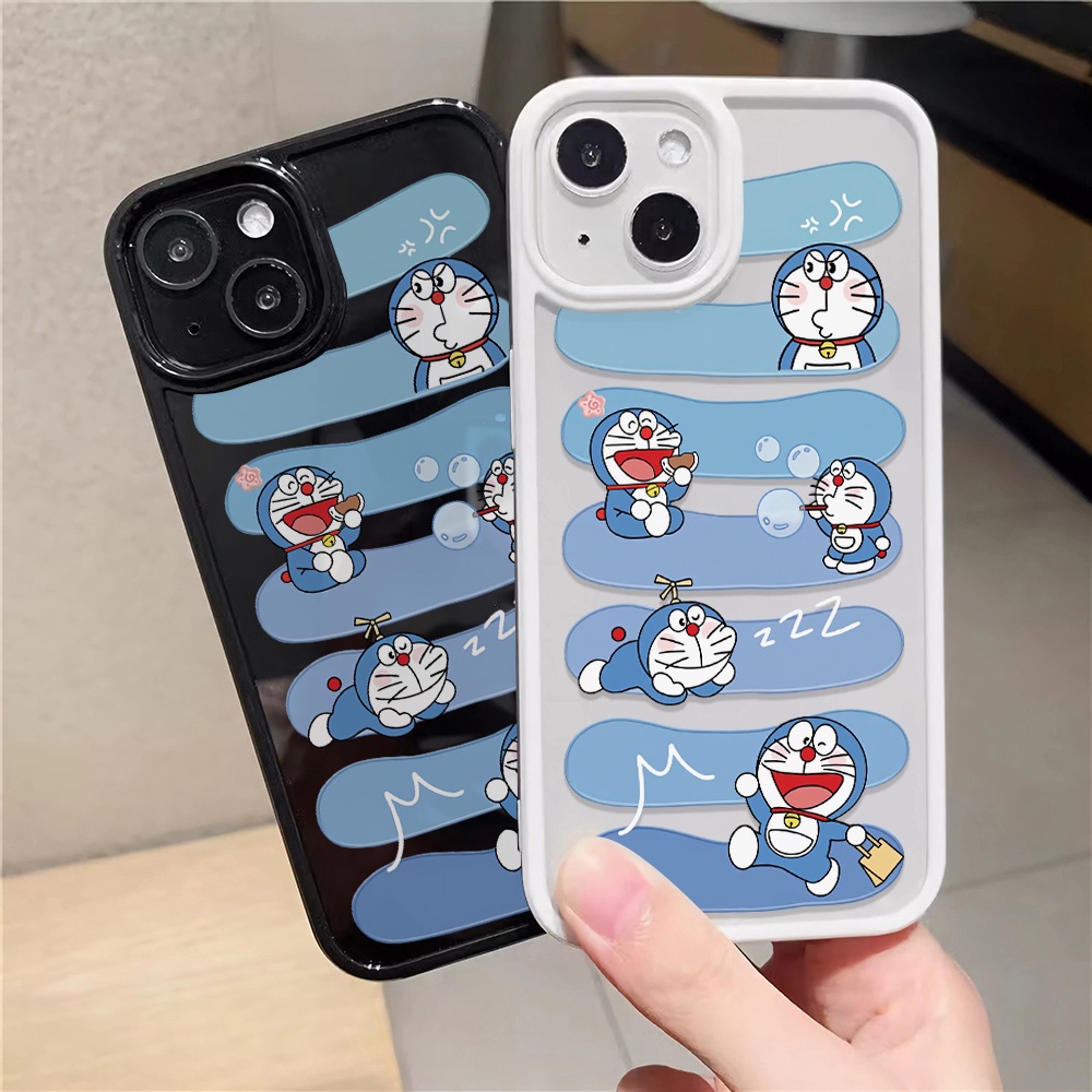 Ốp Điện Thoại Acrylic Cứng Trong Suốt Hình Doraemon Đám Mây Cho iphone 14 pro Max 11 13 12 7Plus 8 X XS Max