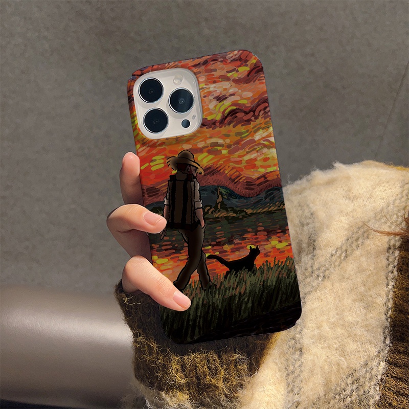Ốp Điện Thoại Cứng Chống Sốc In Hình Tranh Vẽ Của Họa Sĩ Van Gogh Cho iphone 14 pro Max 11 13 12 7Plus 8 X XS Max