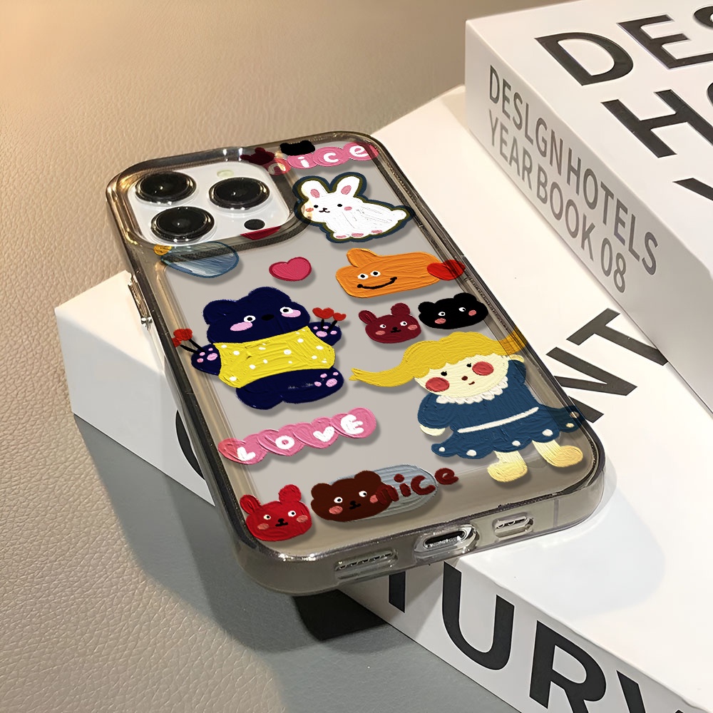 Ốp Điện Thoại Trong Suốt Chống Sốc In Hình Thỏ Cho iphone 14 pro max 11 13 12 7 8 Plus X XR XSMax