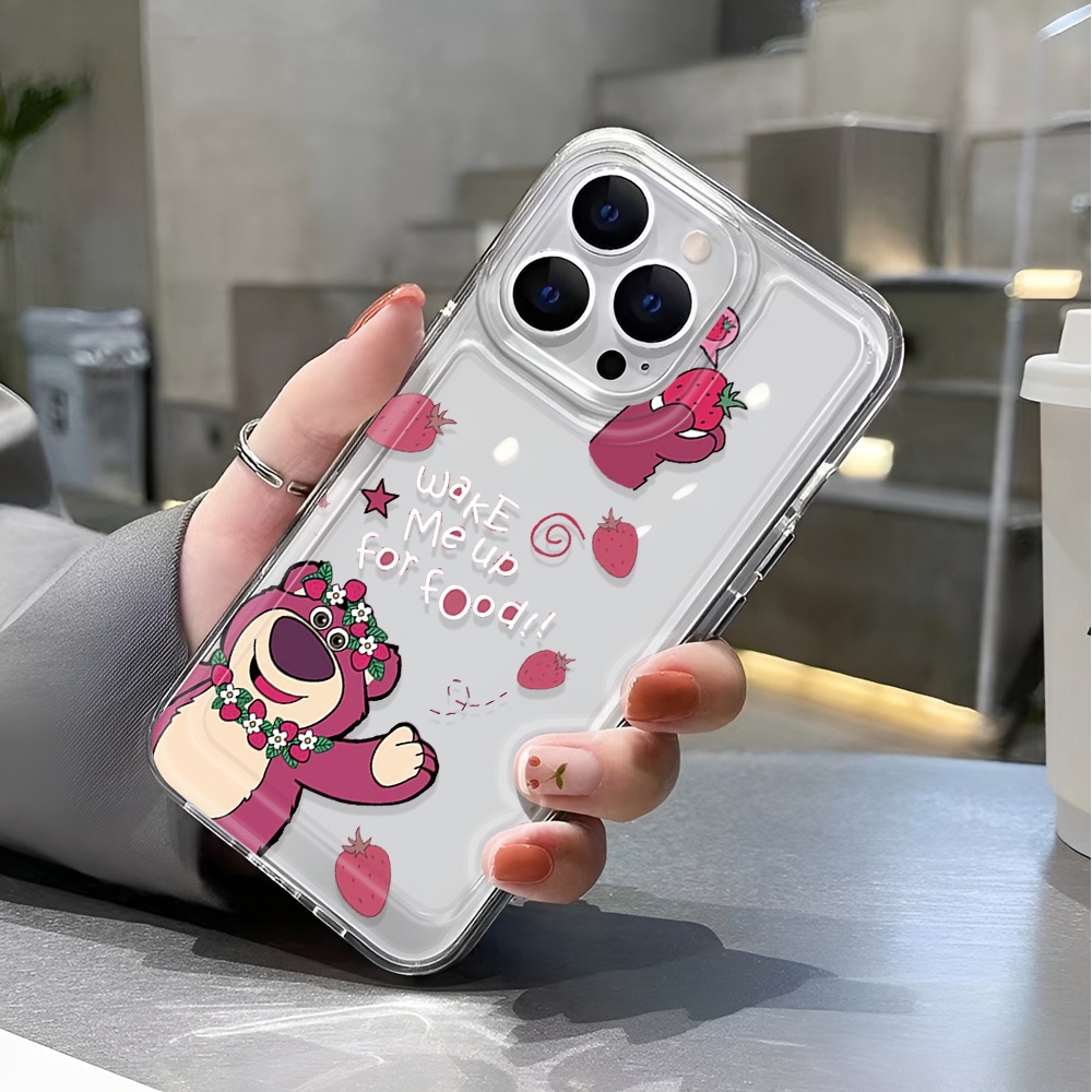 Ốp Điện Thoại Trong Suốt Hình Gấu Và Hoa Cho iphone 14 pro max 11 13 12 7 8 Plus X XR XSMax