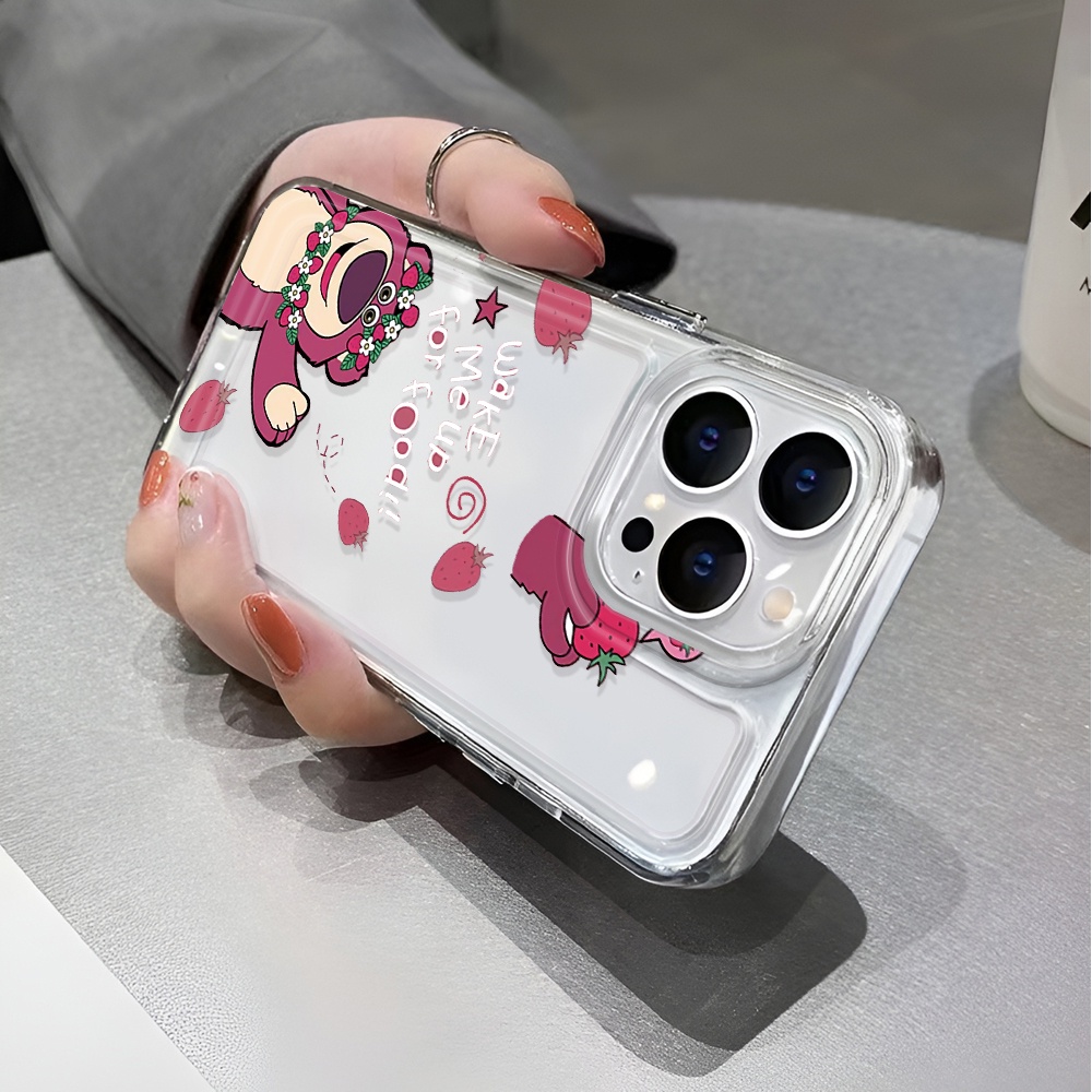 Ốp Điện Thoại Trong Suốt Hình Gấu Và Hoa Cho iphone 14 pro max 11 13 12 7 8 Plus X XR XSMax