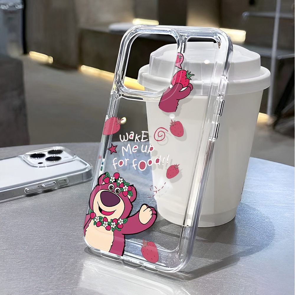 Ốp Điện Thoại Trong Suốt Hình Gấu Và Hoa Cho iphone 14 pro max 11 13 12 7 8 Plus X XR XSMax