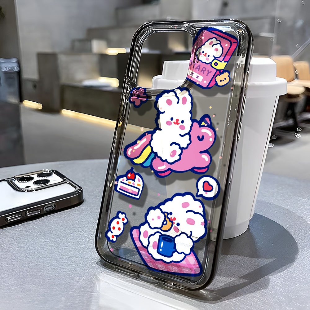 Ốp Điện Thoại Trong Suốt Hình Thỏ Kỳ Lân Cho iphone 14 pro max 11 13 12 7 8 Plus X XR XSMax