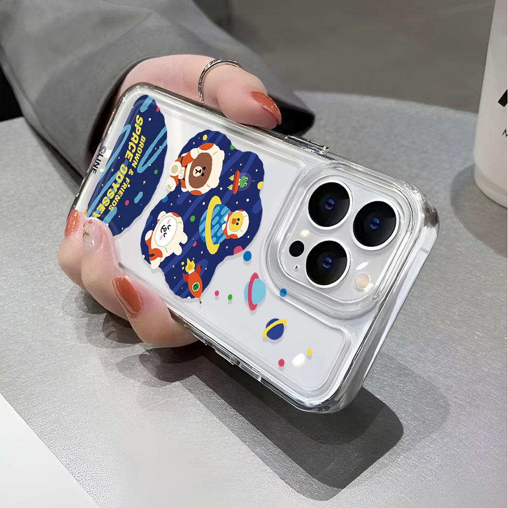 Ốp Điện Thoại Trong Suốt In Hình Gấu Vũ Trụ Cho iphone 14 pro max 11 13 12 7 8 Plus X XR XSMax
