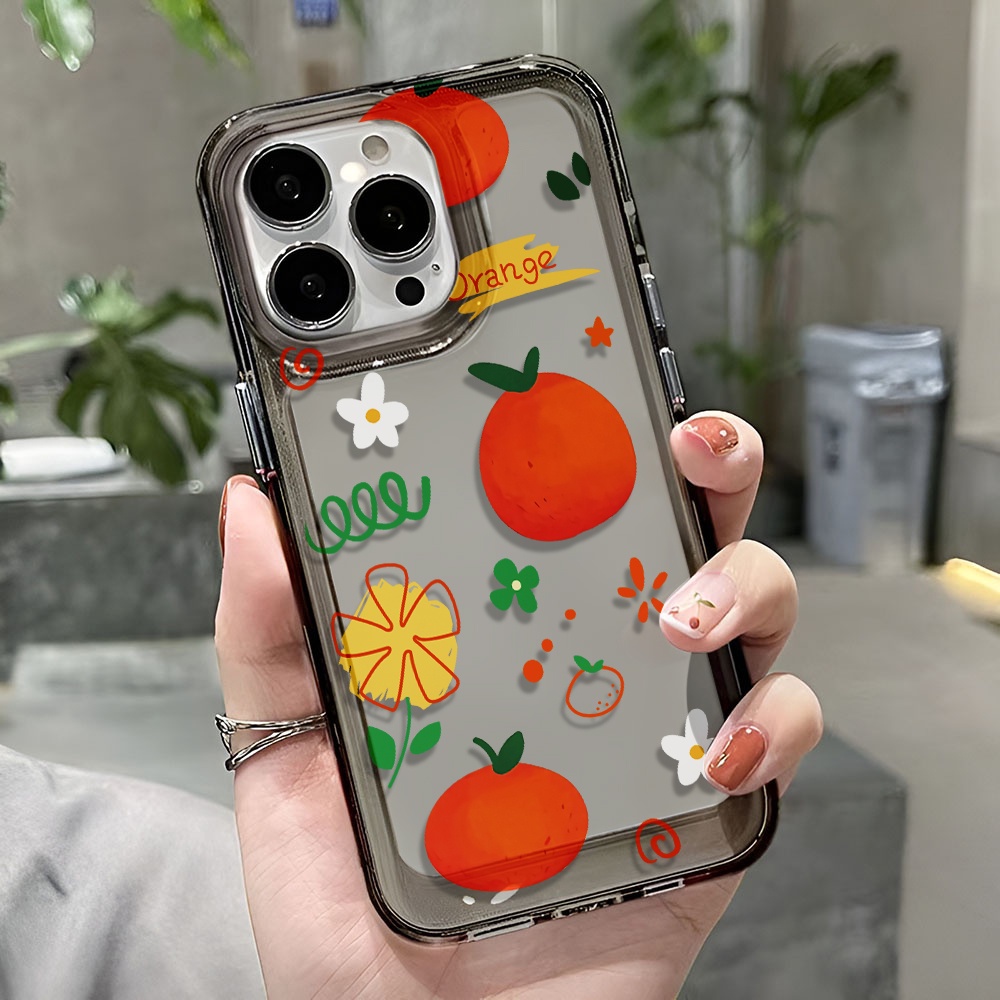Ốp Điện Thoại Trong Suốt In Hình Quả Cam Cho iphone 14 pro max 11 13 12 7 8 Plus X XR XSMax