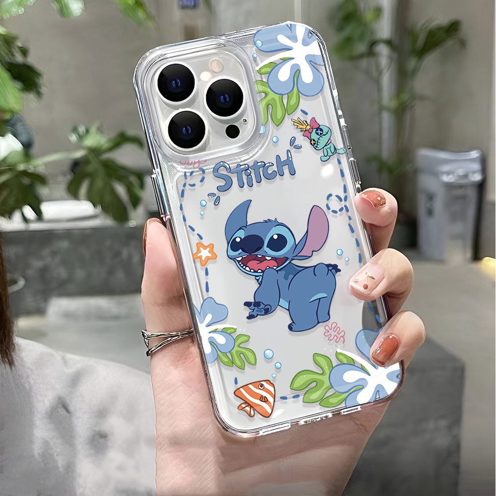 Ốp Điện Thoại Trong Suốt In Hình Stitch Cho iphone 14 pro max 11 13 12 7 8 Plus X XR XSMax