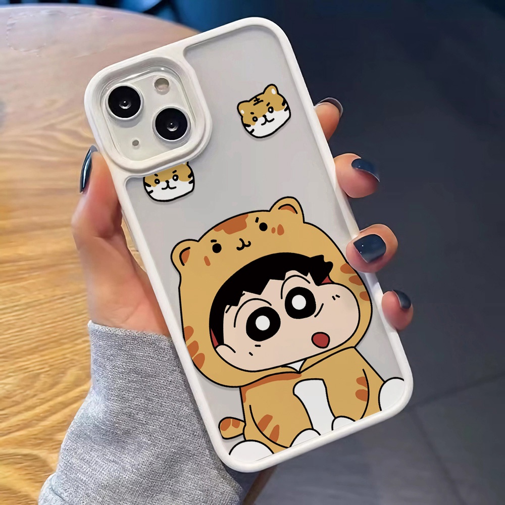 Ốp Điện Thoại Nhựa Acrylic Cứng Trong Suốt Hình Cậu Bé Bút Chì Cho iphone 14 pro Max 11 13 12 7Plus 8 X XS Max