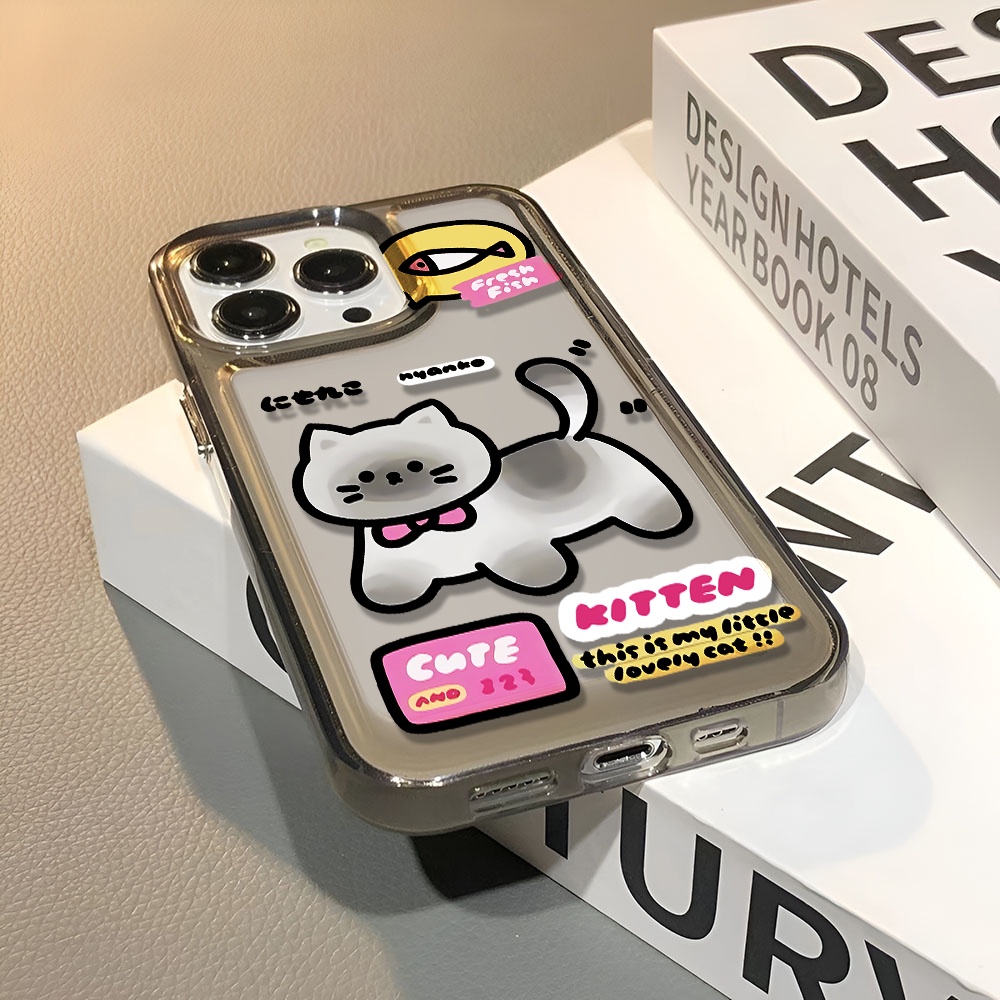 Ốp Điện Thoại Trong Suốt Hình Mèo / Cá Cho iphone 14 pro max 11 13 12 7 8 Plus X XR XSMax