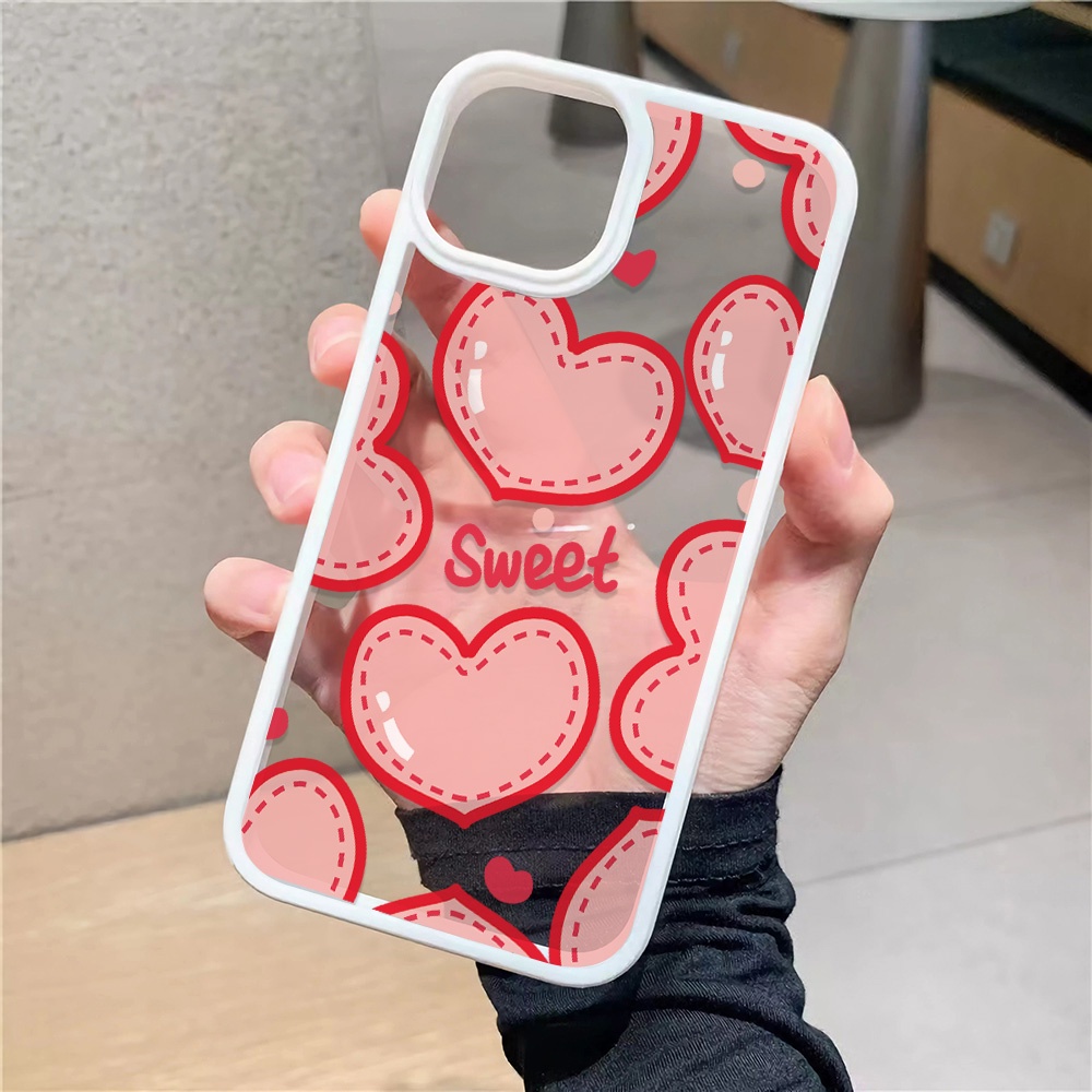 Ốp Điện Thoại Cứng Trong Suốt Họa Tiết Trái Tim Cho iphone 14 pro Max 11 13 12 7Plus 8 X XS Max
