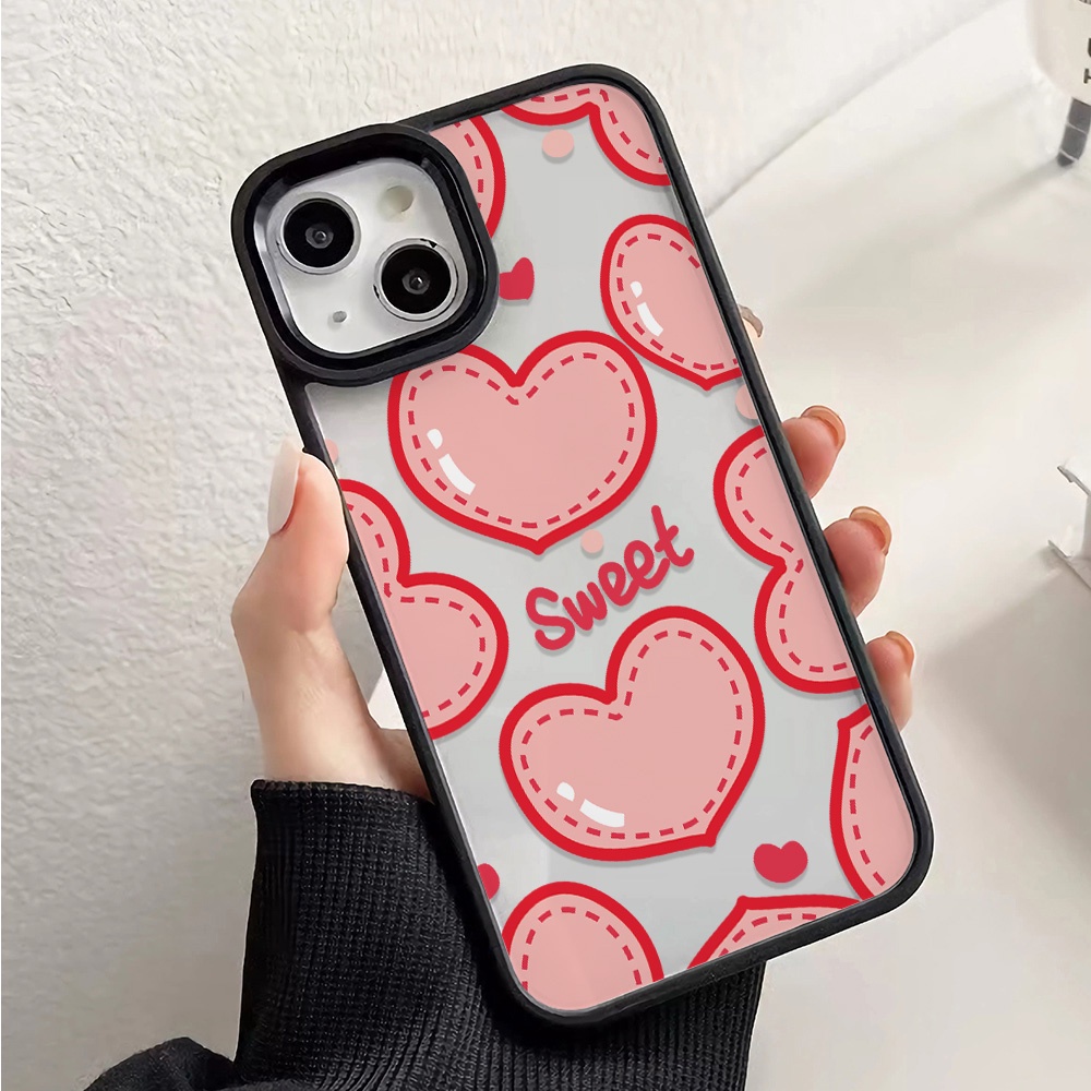 Ốp Điện Thoại Cứng Trong Suốt Họa Tiết Trái Tim Cho iphone 14 pro Max 11 13 12 7Plus 8 X XS Max
