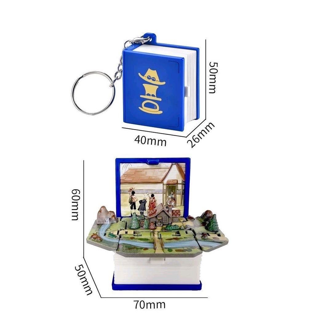 Móc Khóa Mini Hình Quyển Sách Gập Lại Được 3D Độc Đáo