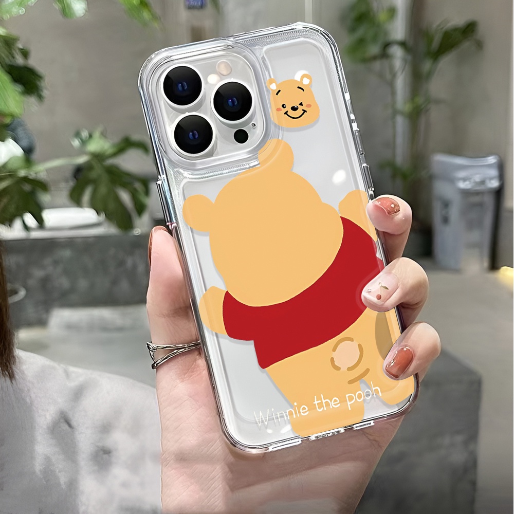 Ốp Điện Thoại Trong Suốt Họa Tiết Hoạt Hình Winnie the Pooh Chống Sốc Cho iphone 14 pro max 11 13 12 7 8 Plus X XR XSMax