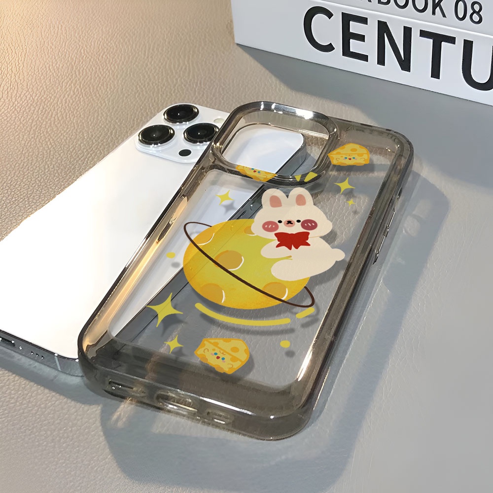 Ốp Điện Thoại Trong Suốt Hình Thỏ Hành Tinh Cho iphone 14 pro max 11 13 12 7 8 Plus X XR XSMax