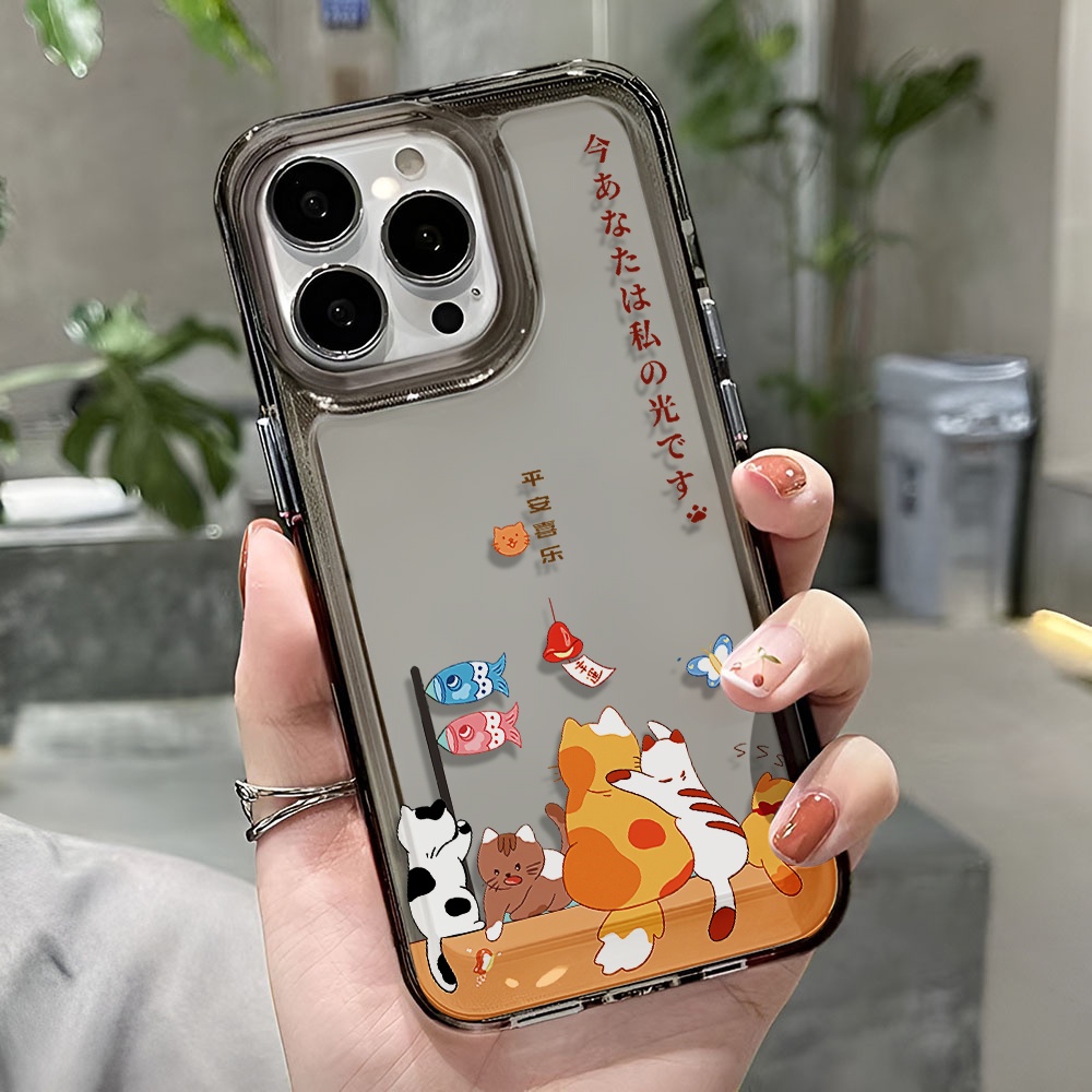 Ốp Điện Thoại Trong Suốt In Hình Mèo / Cá Hoạt Hình Cho iphone 14 pro max 11 13 12 7 8 Plus X XR XSMax