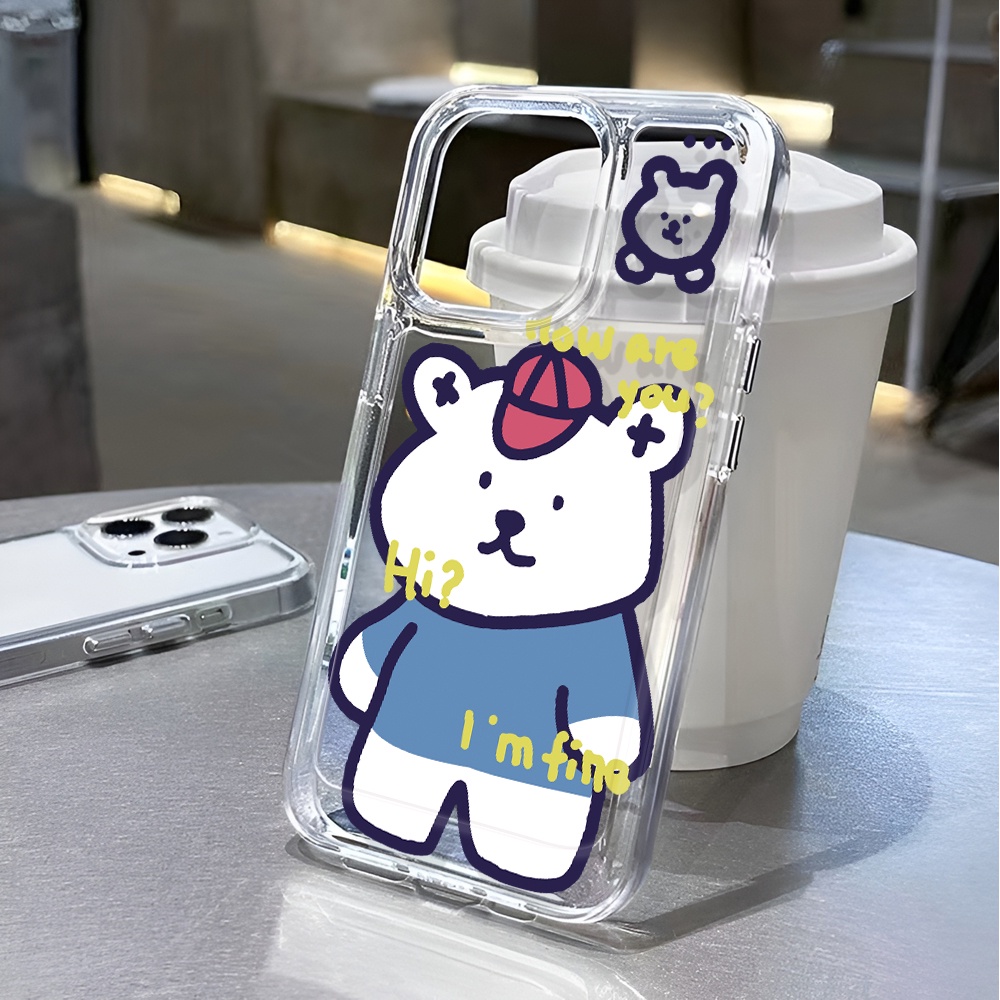 Ốp Điện Thoại Trong Suốt In Hình Gấu Hoạt Hình Dễ Thương Cho iphone 14 pro max 11 13 12 7 8 Plus X XR XSMax