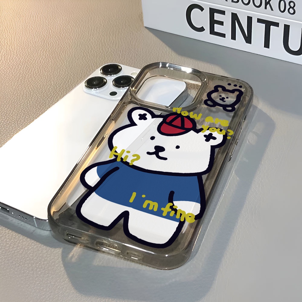 Ốp Điện Thoại Trong Suốt In Hình Gấu Hoạt Hình Dễ Thương Cho iphone 14 pro max 11 13 12 7 8 Plus X XR XSMax