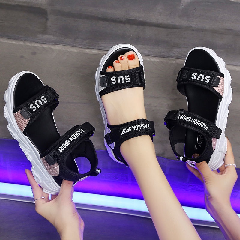 Giày Sandal Thể Thao Đế Mềm Trọng Lượng Nhẹ Size Lớn Thời Trang Nữ