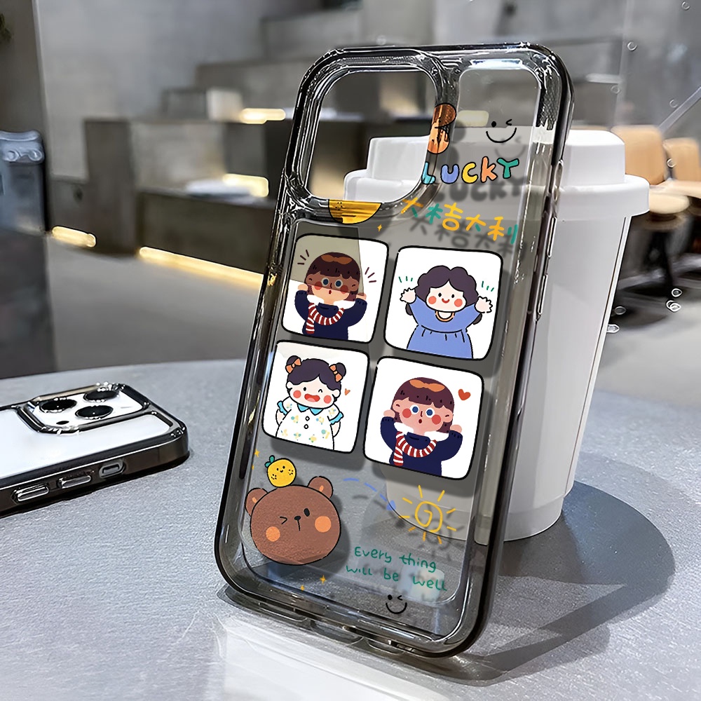 Ốp Điện Thoại Trong Suốt In Hình Bé Trai Bé Gái Cho iphone 14 pro max 11 13 12 7 8 Plus X XR XSMax