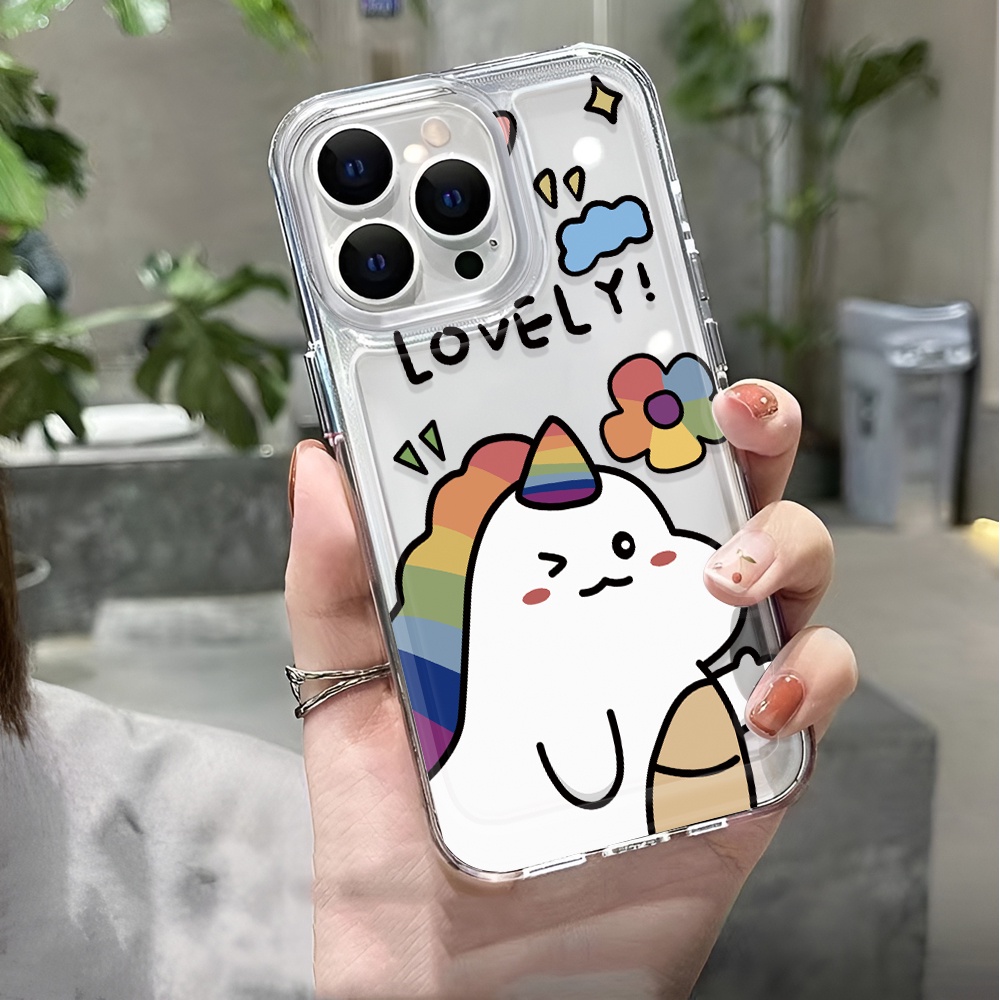 Ốp Điện Thoại Trong Suốt In Hình Kỳ Lân Cho iphone 14 pro max 11 13 12 7 8 Plus X XR XSMax