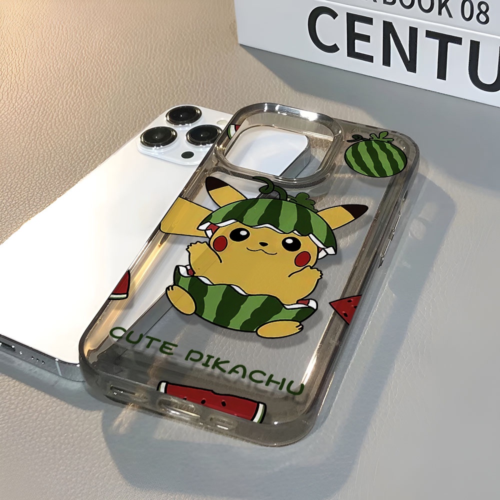 Ốp Điện Thoại Trong Suốt Họa Tiết Dưa Hấu / Pikachu Dễ Thương Cho iphone 14 pro max 11 13 12 7 8 Plus X XR XSMax