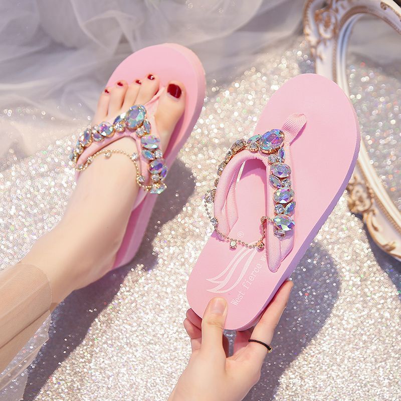 Dép Lê Kích Thước Nhỏ [Hàng Có Sẵn Giao Hàng Nhanh] Cho Nữ313233Dép Xỏ Ngón Đính Kim Cương Pha Lê Cao Cấp Phong Cách Mới
