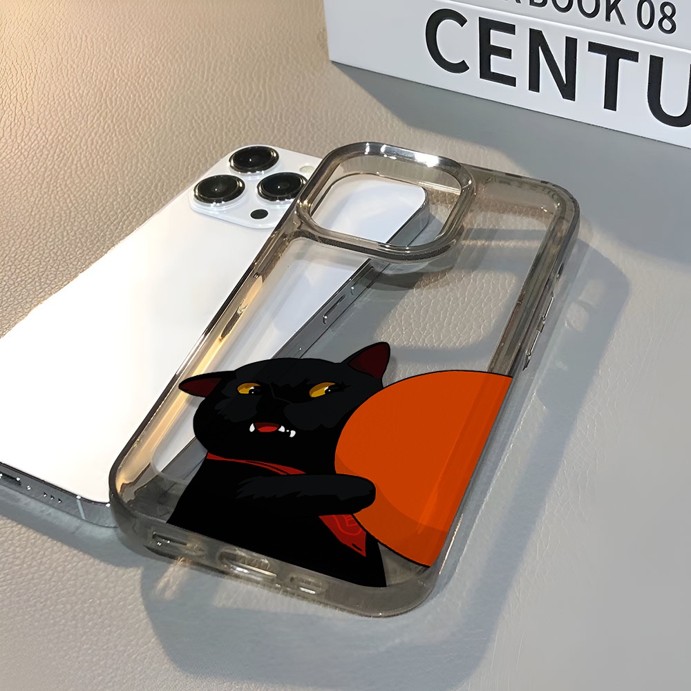 Ốp Điện Thoại Trong Suốt Chống Sốc In Hình Mèo Và Quả Cam Cho iphone 14 pro max 11 13 12 7 8 Plus X XR XSMax