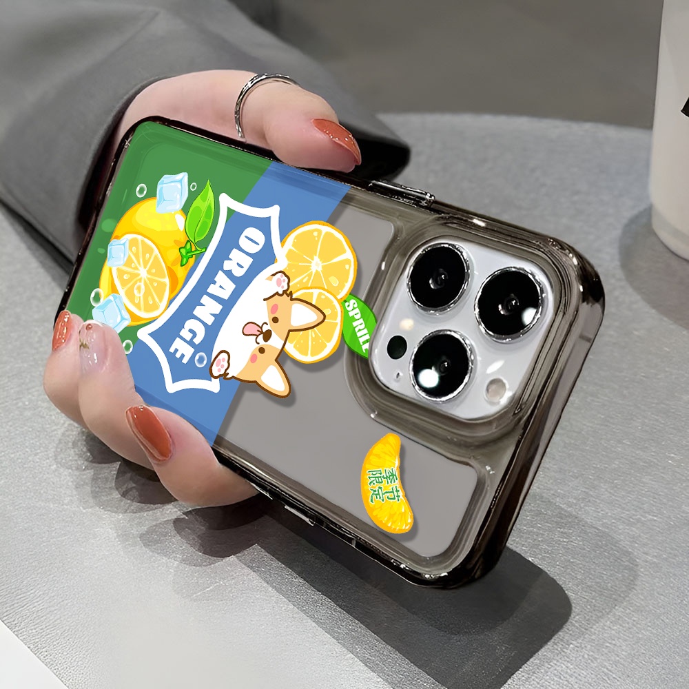 Ốp Điện Thoại Trong Suốt Chống Sốc In Hình Mèo Và Quả Cam Cho iphone 14 pro max 11 13 12 7 8 Plus X XR XSMax