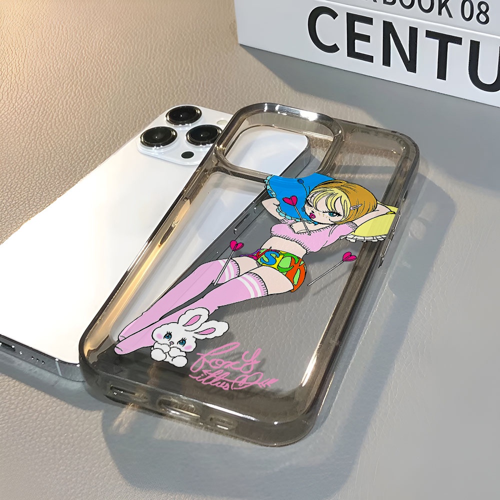 Ốp Điện Thoại Trong Suốt Chống Sốc In Hình Thỏ Cho iphone 14 pro max 11 13 12 7 8 Plus X XR XSMax