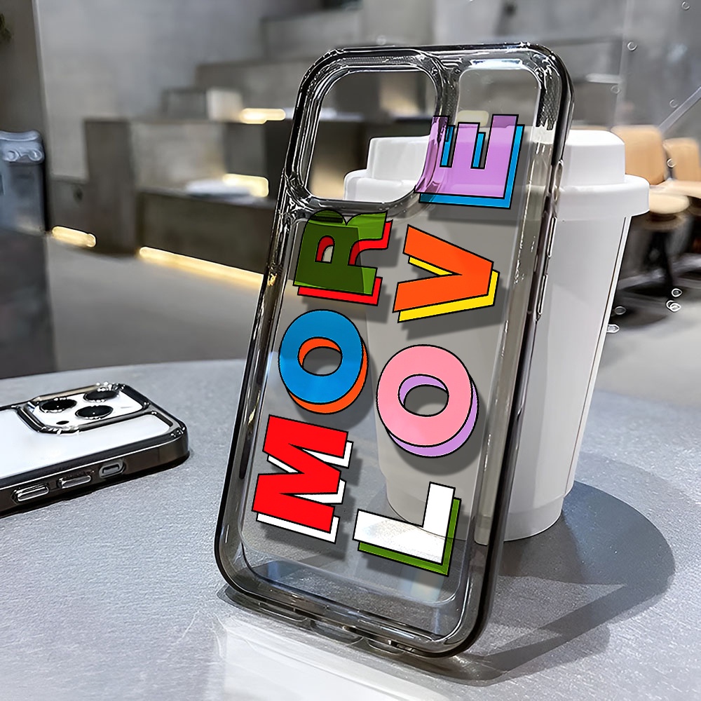 Ốp Điện Thoại Trong Suốt Chống Sốc In Chữ More Love Thời Trang Cho iphone 14 pro max 11 13 12 7 8 Plus X XR XSMax