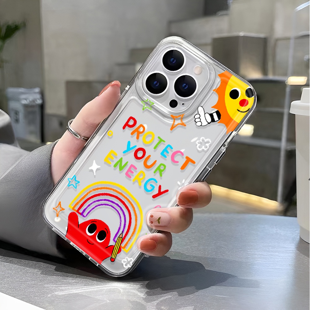 Ốp Điện Thoại Trong Suốt Chống Sốc Họa Tiết Cầu Vồng Cho iphone 14 pro max 11 13 12 7 8 Plus X XR XSMax