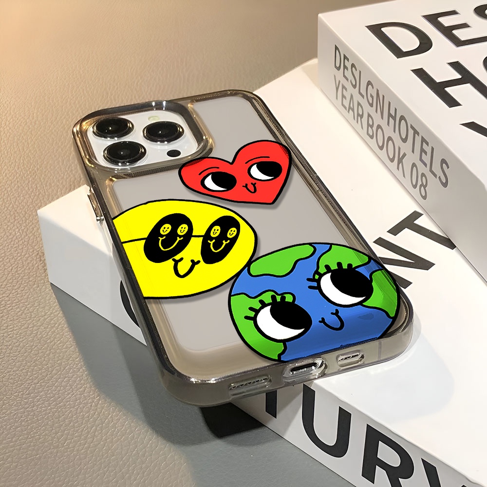 Ốp Điện Thoại Trong Suốt In Hình Mặt Cười Chống Sốc Cho iphone 14 pro max 11 13 12 7 8 Plus X XR XSMax