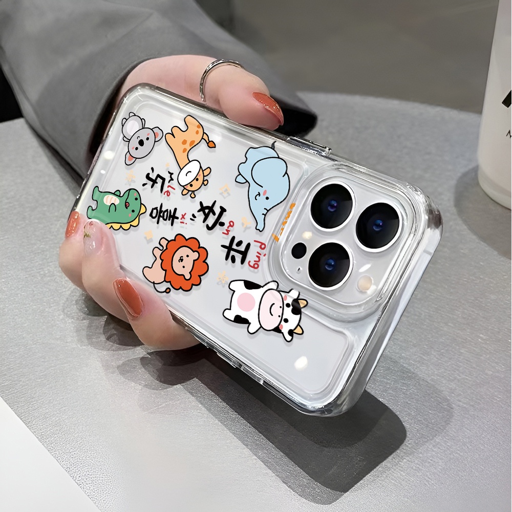 Ốp Điện Thoại Trong Suốt Chống Sốc Hình Khủng Long Cho iphone 14 pro max 11 13 12 7 8 Plus X XR XSMax