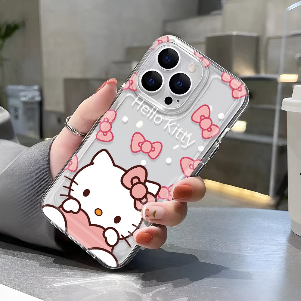 Ốp Điện Thoại Trong Suốt Họa Tiết Hello Kitty Dễ Thương Chống Sốc Cho iphone 14 pro max 11 13 12 7 8 Plus X XR XSMax