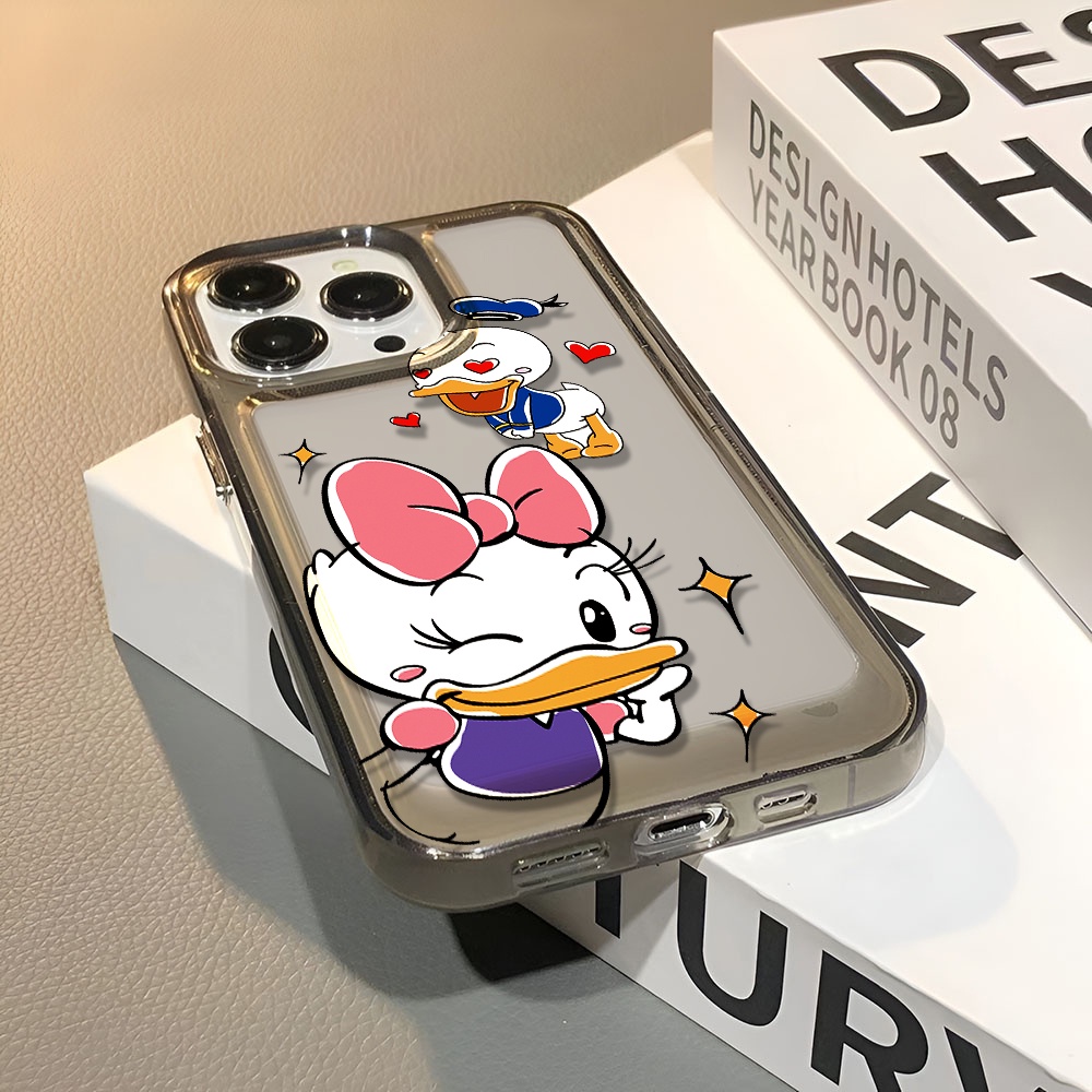 Ốp Điện Thoại Trong Suốt Chống Sốc Hình Vịt Hồng Cho iphone 14 pro max 11 13 12 7 8 Plus X XR XSMax