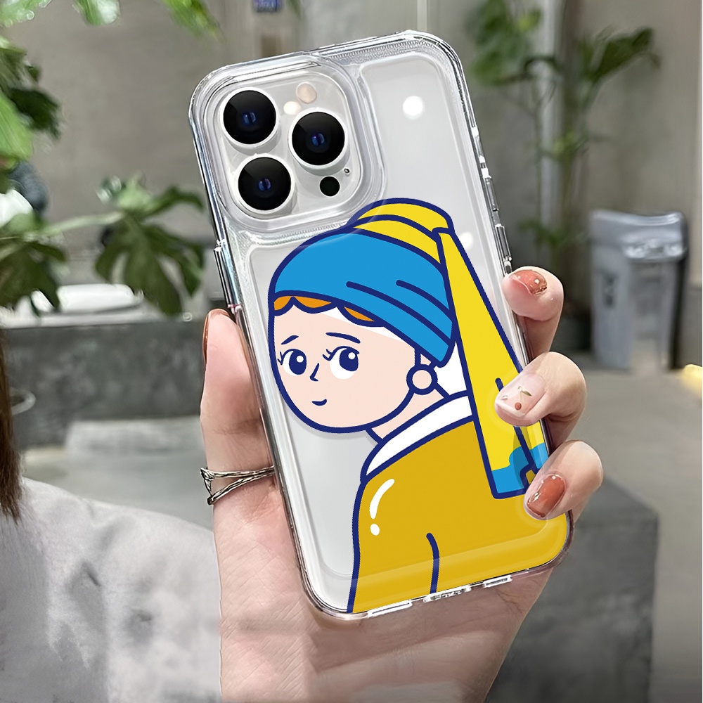 Ốp Điện Thoại Trong Suốt Chống Sốc Hình Cô Gái Đội Mũ Thời Trang Cho iphone 14 pro max 11 13 12 7 8 Plus X XR XSMax