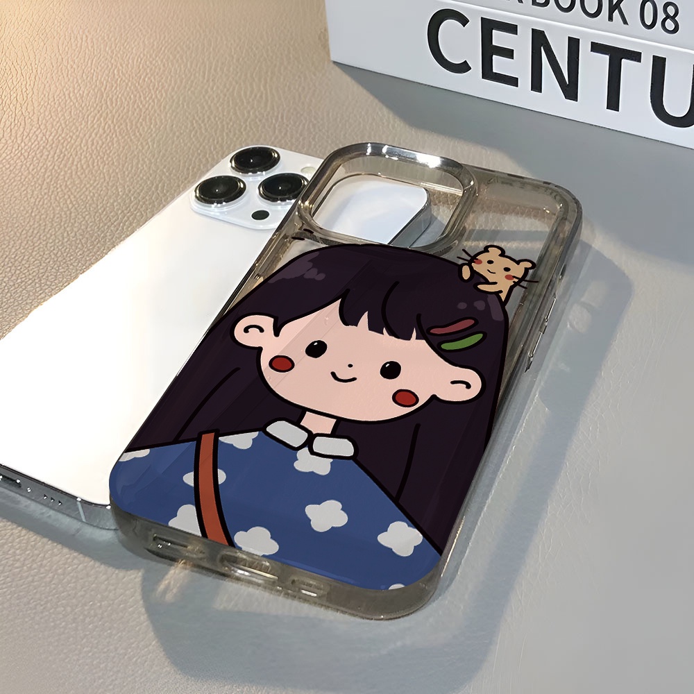 Ốp Điện Thoại Trong Suốt In Hoạt Hình Cô Gái Cho iphone 14 pro max 11 13 12 7 8 Plus X XR XSMax