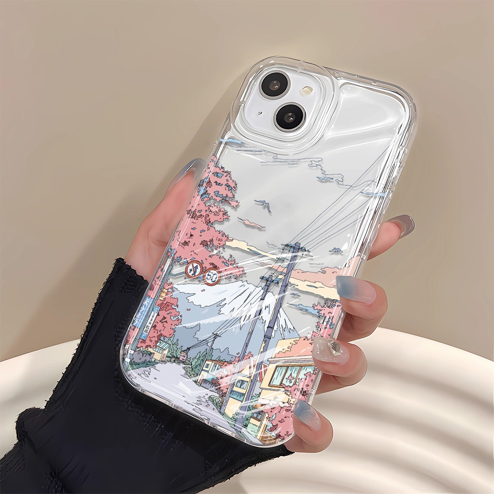 Ốp Điện Thoại Trong Suốt Chống Sốc In Họa Tiết Phong Cảnh Cho iphone 14 pro max 11 13 12 8 7 Plus XSMax X XR