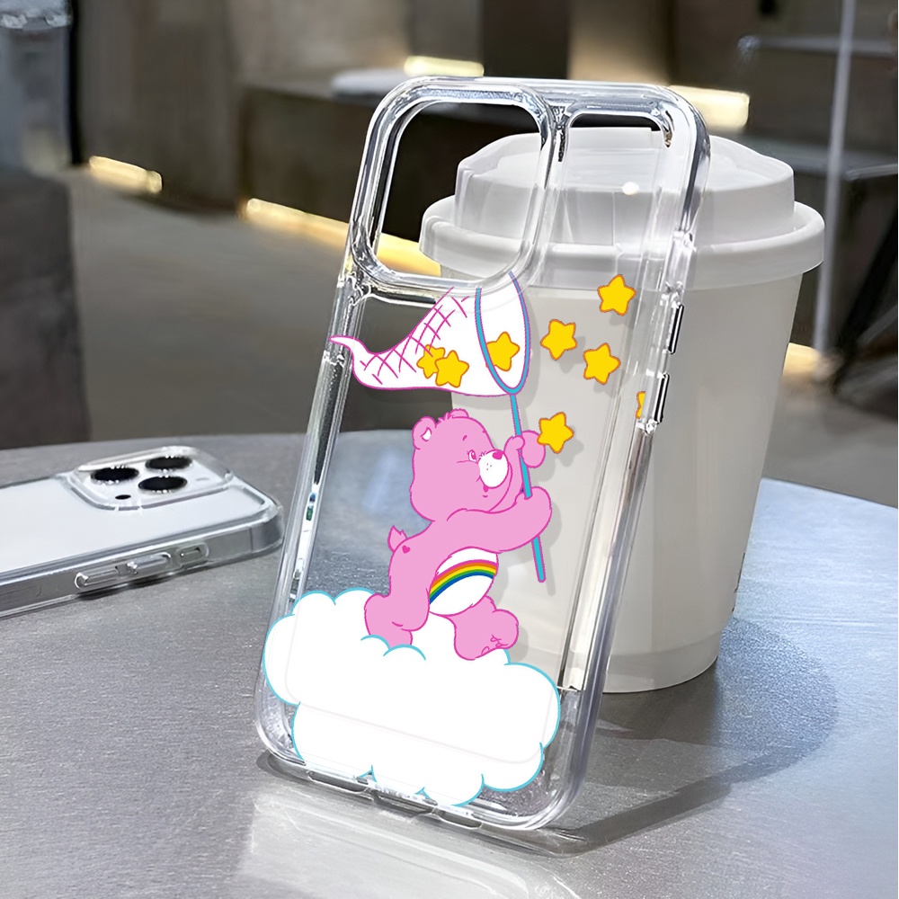 Ốp Điện Thoại Trong Suốt Chống Sốc In Hình Gấu Cầu Vồng Cho iphone 14 pro max 11 13 12 7 8 Plus X XR XSMax