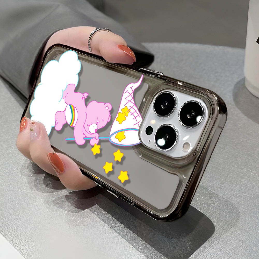 Ốp Điện Thoại Trong Suốt Chống Sốc In Hình Gấu Cầu Vồng Cho iphone 14 pro max 11 13 12 7 8 Plus X XR XSMax