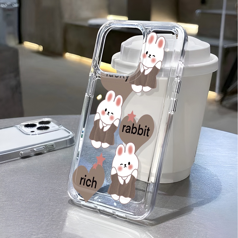 Ốp Điện Thoại Trong Suốt Chống Sốc In Hình Thỏ Hoạt Hình Cho iphone 14 pro max 11 13 12 7 8 Plus X XR XSMax