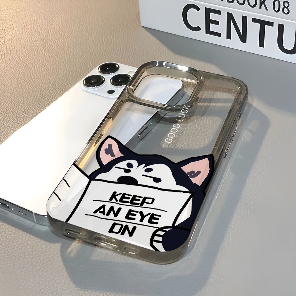 Ốp Điện Thoại Trong Suốt Chống Sốc Họa Tiết Chú Chó Đọc Báo Cho iphone 14 pro max 11 13 12 7 8 Plus X XR XSMax