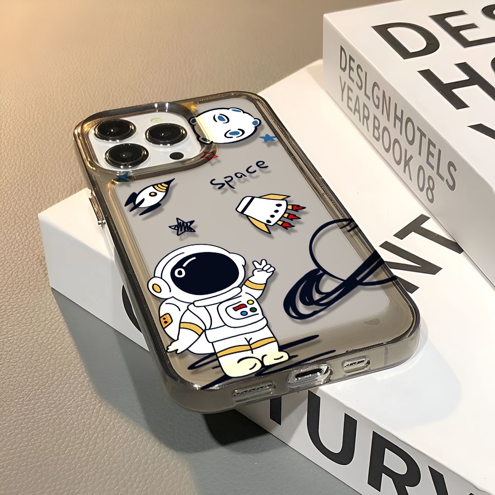 Ốp Điện Thoại Trong Suốt Chống Sốc In Hình Phi Hành Gia Vũ Trụ Cho iphone 14 pro max 11 13 12 7 8 Plus X XR XSMax