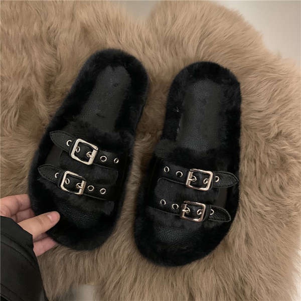 Thick-soled phẳng lông giày